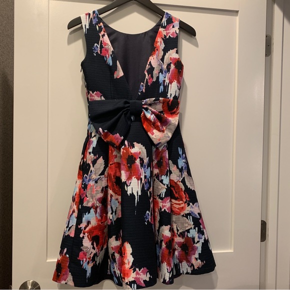 Kate Spade Hazy Floral Fit n' Flare Bow Back Dress Sz 00 - Picture 6 of 7